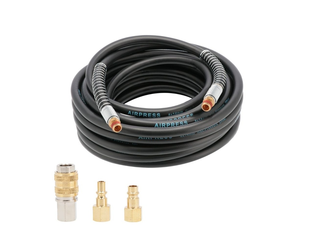 Airpress Luchtslang 20 bar 1/4" 20 m 14 x 8 mm incl nippels