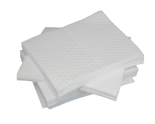 Sorbents - vlakke absorptiedoeken (wit) voor olie, chemische producten en vervuiling PE-film 40x50cm (100 vellen)