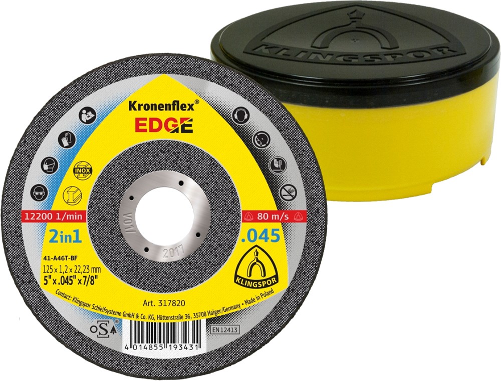 KLINGSPOR EDGE doorslijpschijven, 125 x 1,2 x 22,23 mm vlak