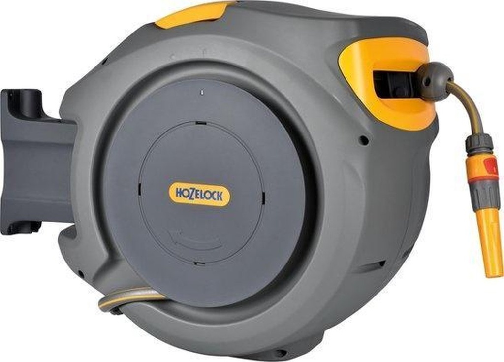 Hozelock Auto Reel Wandslangbox 40 m - Ø 12,5 mm slang, startset koppelingen & tuinspuit