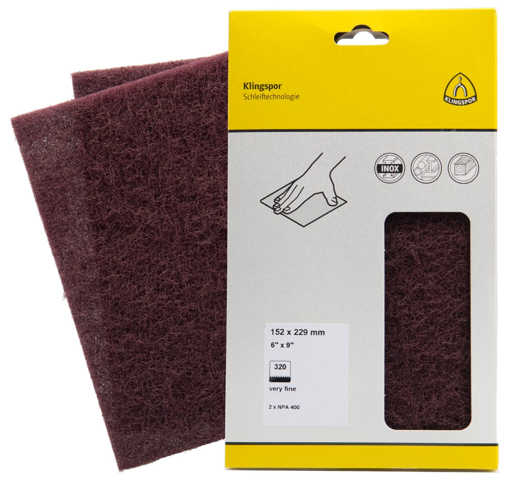 KLINGSPOR Schuurvliespads, waterproof NPA 400 152x229 mm korrel 320