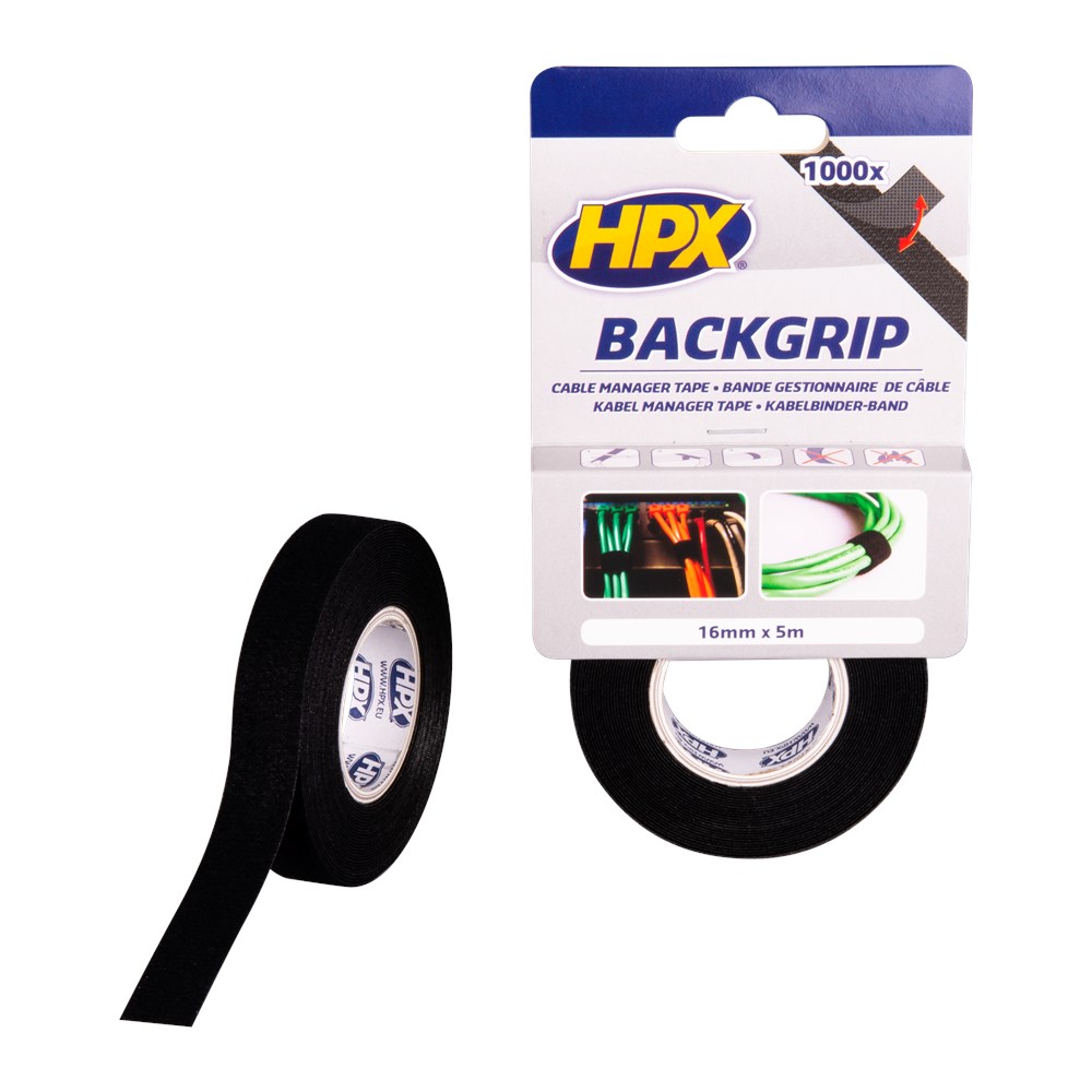HPX Back grip - zwart 16mm x 5m
