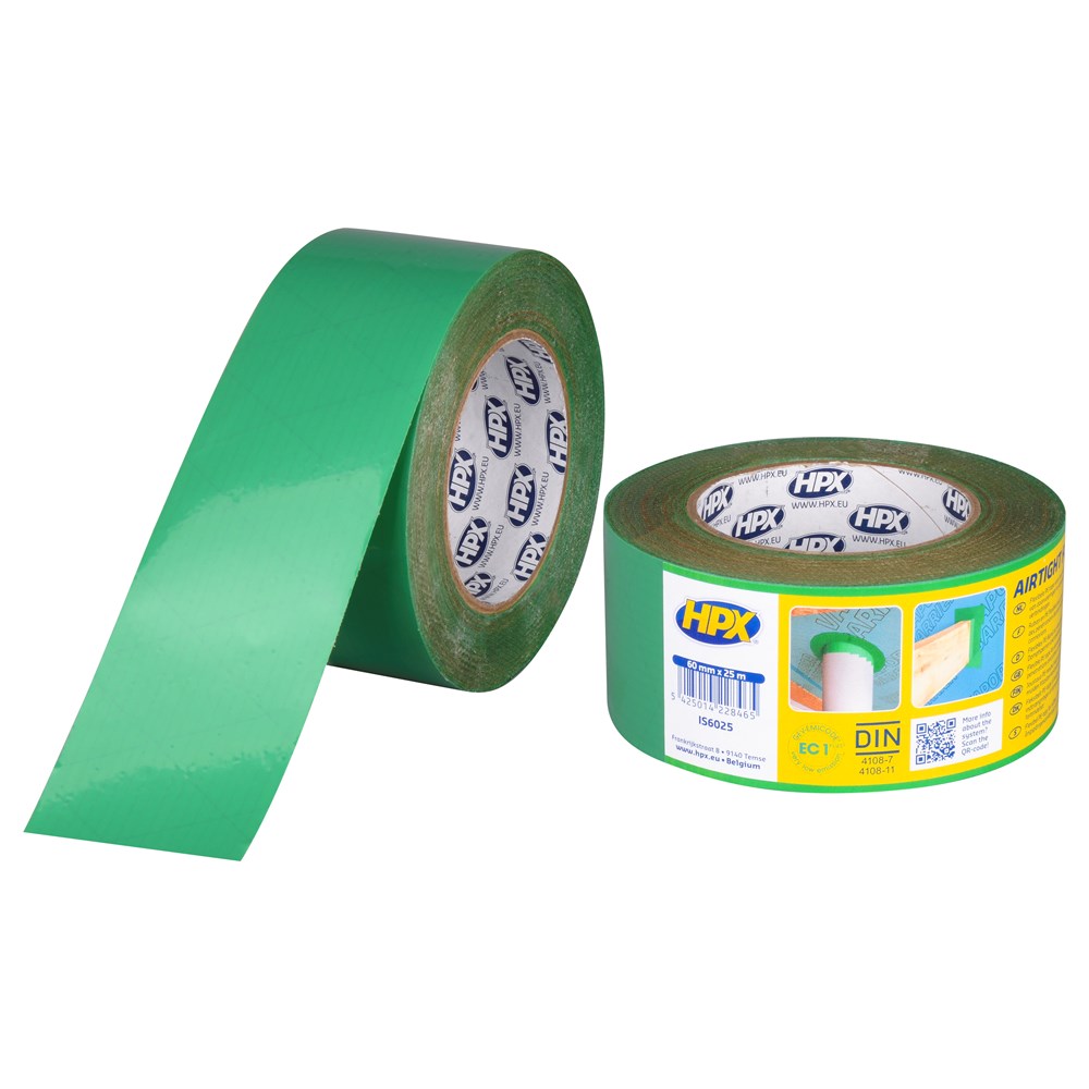 HPX Flexibele PE Tape - groen 60mm x 25m