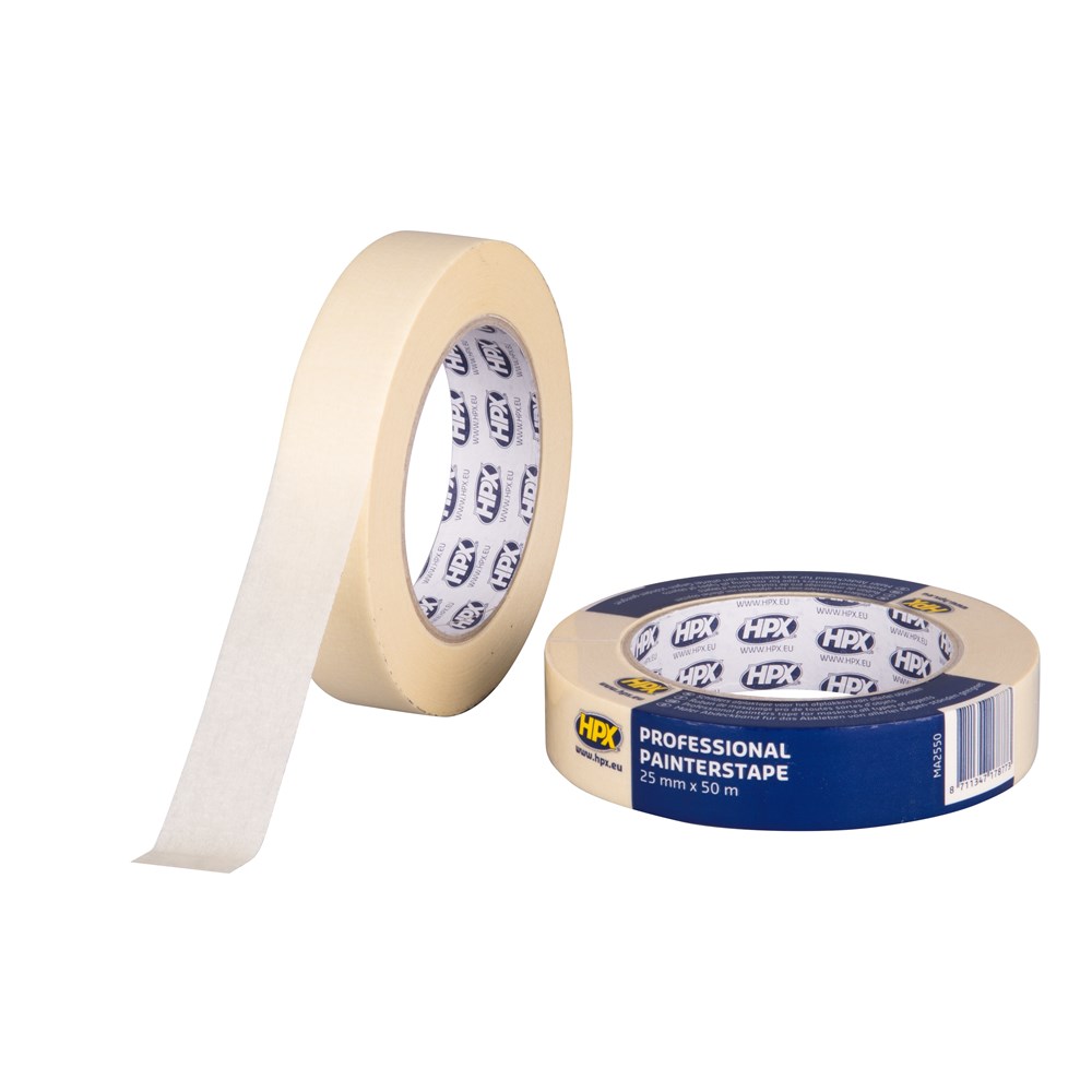 HPX Masking tape 60°C - crèmewit 25mm x 50m