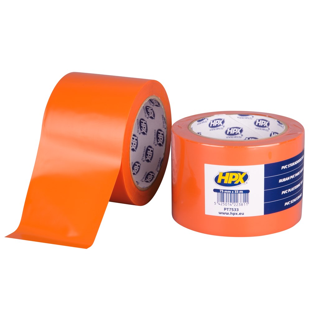 HPX PVC beschermingstape - oranje 75mm x 33m