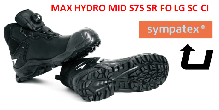 LEMAITRE veiligheidsschoen hoog Max hydro Mid u-turn S7S SR FO LG SC CI