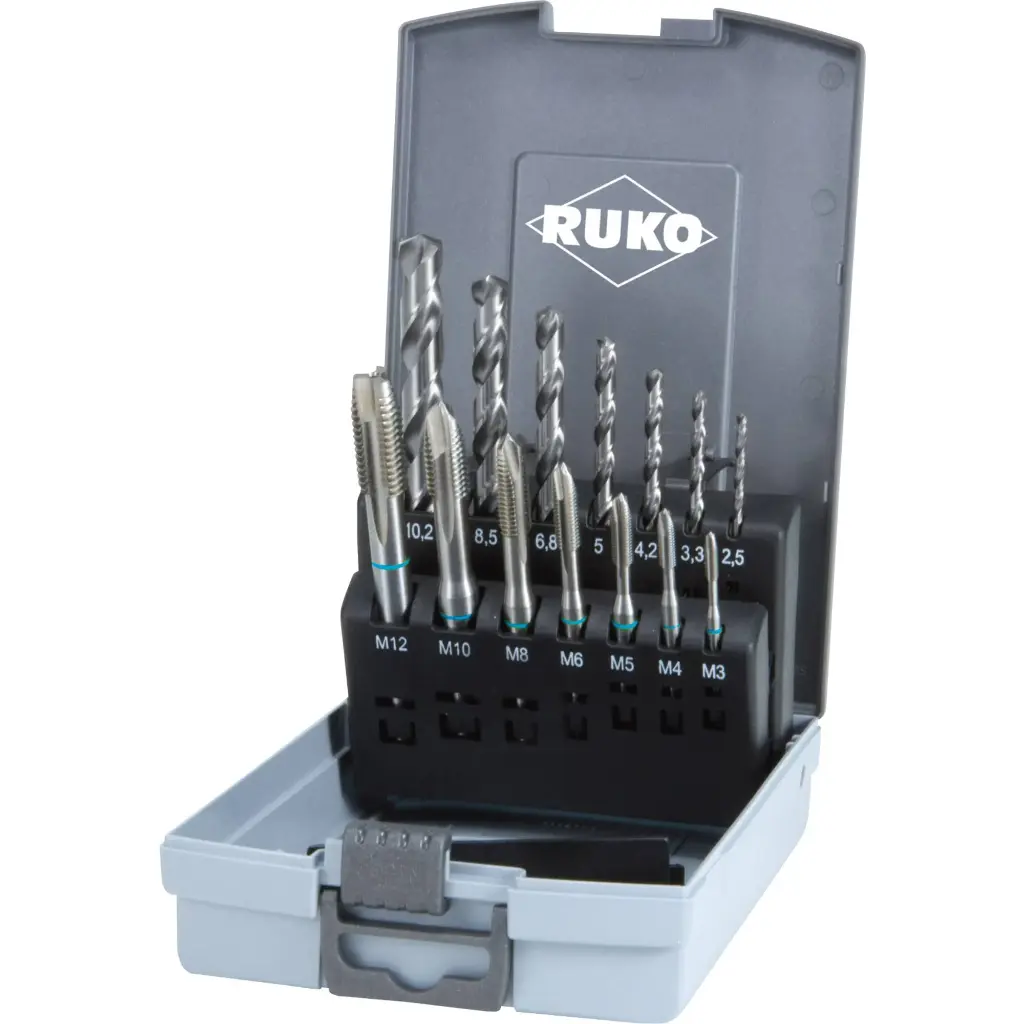 Ruko machinetapset B HSS M3-M12 met bijhorende boren