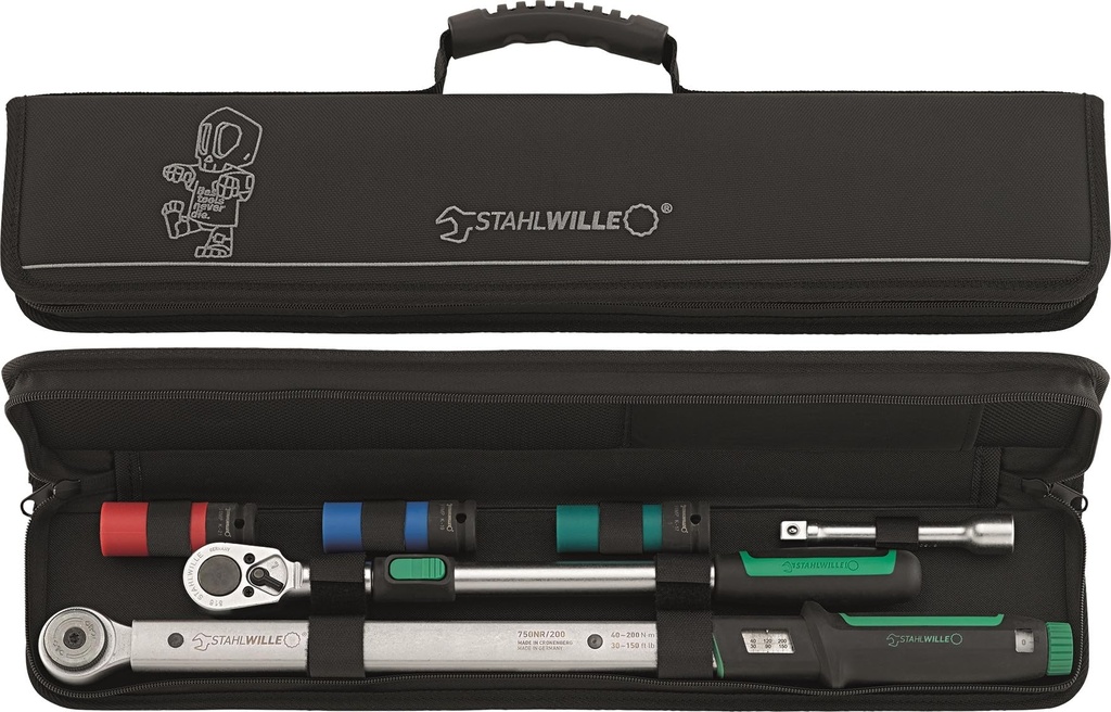 STAHLWILLE Wielmontageset speciale editie 750NR/516/3/1 momentsleutelset 40-200NM 1/2" + 5 acc (promo)