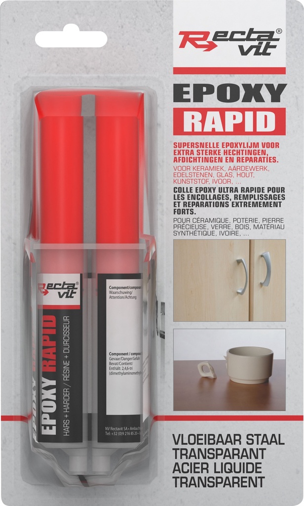 RECTAVIT Vloeibaar staal EPOXY rapid transparant 24ml