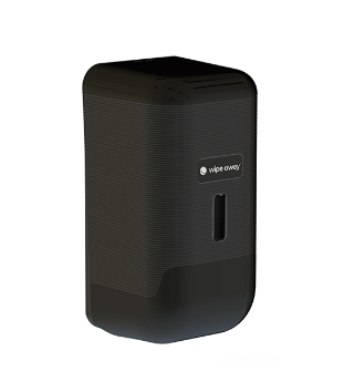 WIPE AWAY navulbaar manuele zeepdispenser mat zwart 1100ml (B 120 x H 233 x D 113 mm)