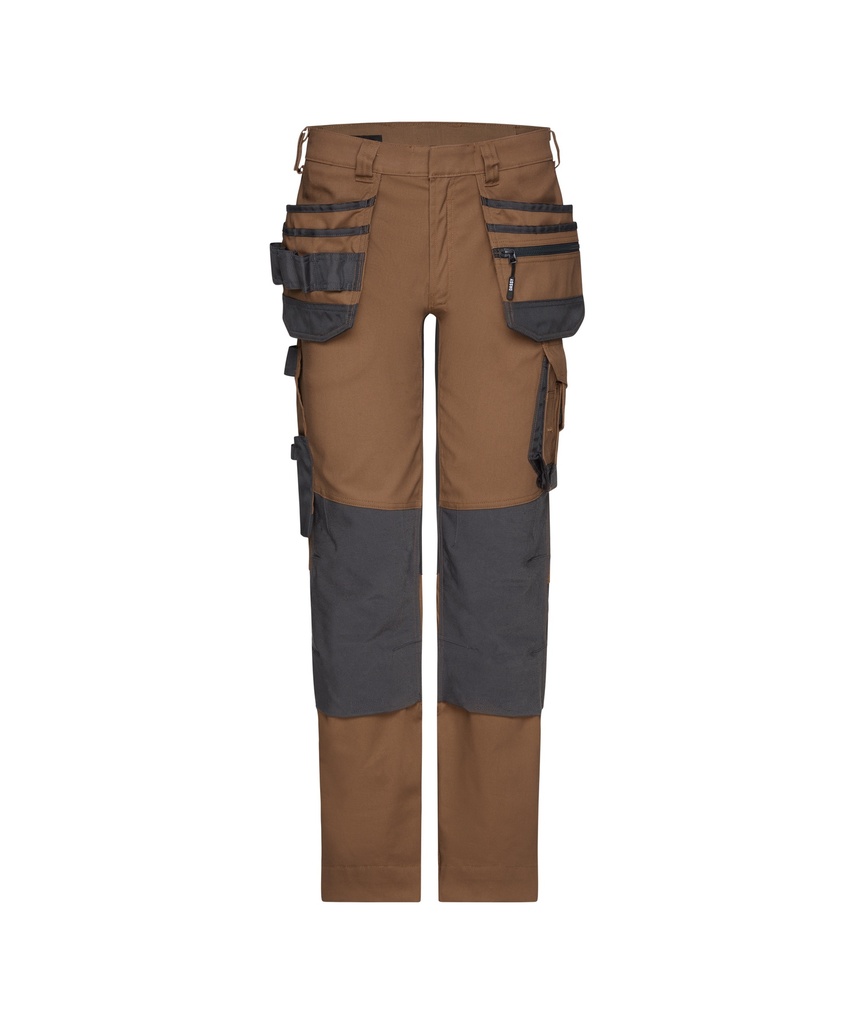 DASSY® Flux Next Holsterzakkenbroek met stretch en kniezakken leembruin/antracietgrijs