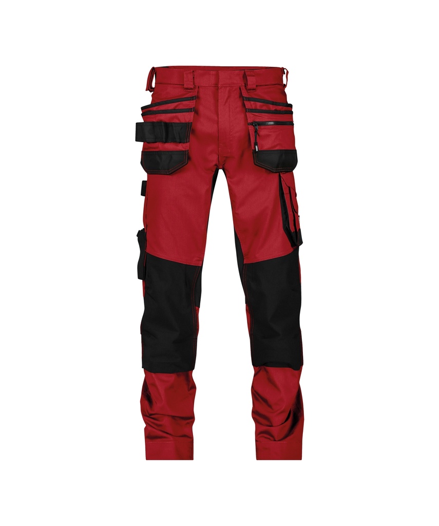 DASSY® Flux Next Holsterzakkenbroek met stretch en kniezakken rood/zwart