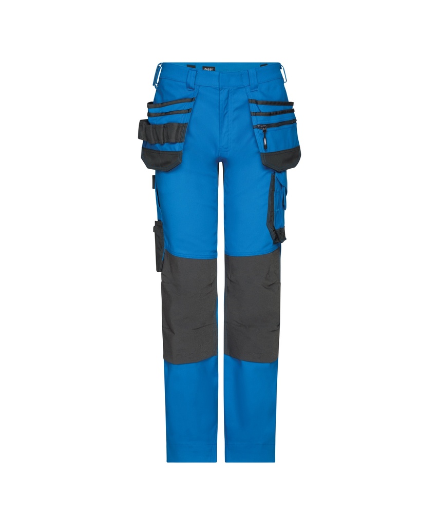 DASSY® Flux Next Holsterzakkenbroek met stretch en kniezakken azuurblauw/antracietgrijs
