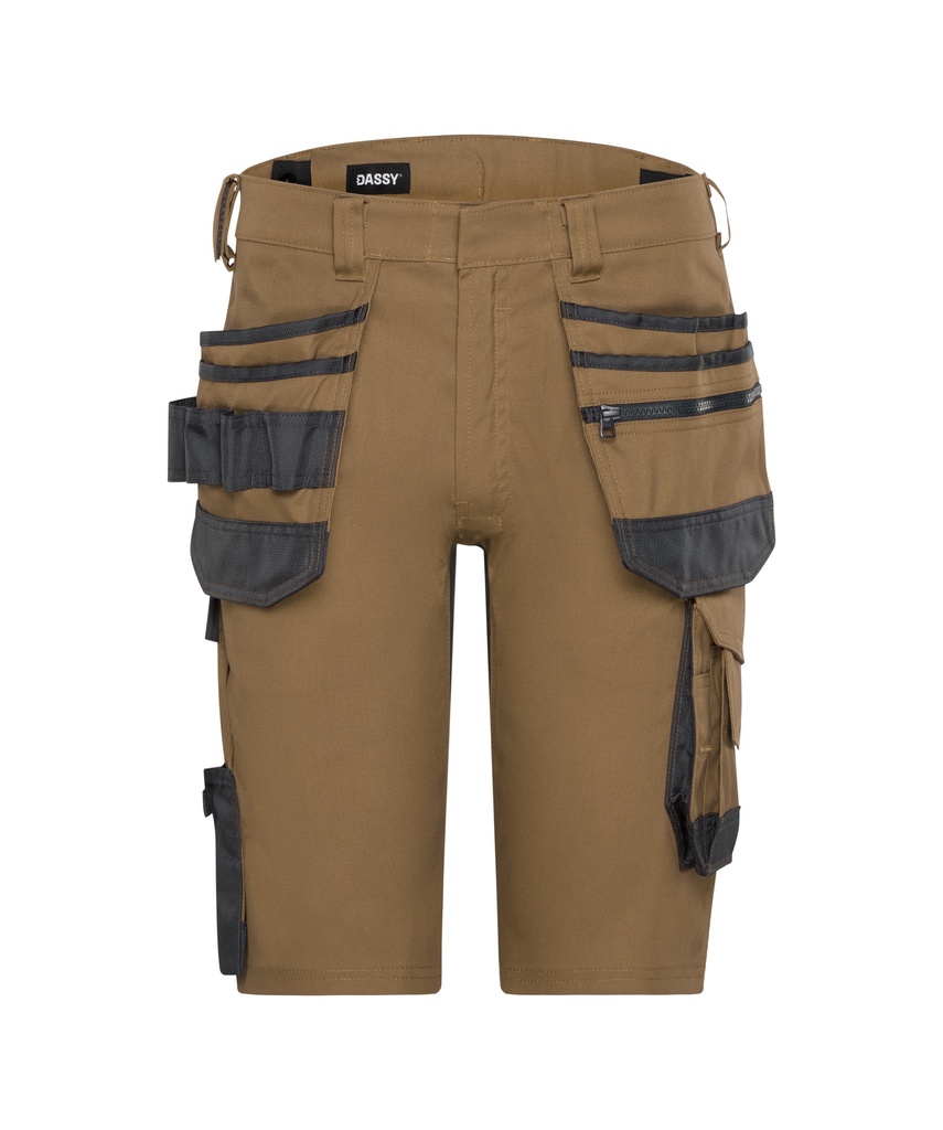 DASSY® Trix Next Holsterzakkenshort met stretch  leembruin/antracietgrijs