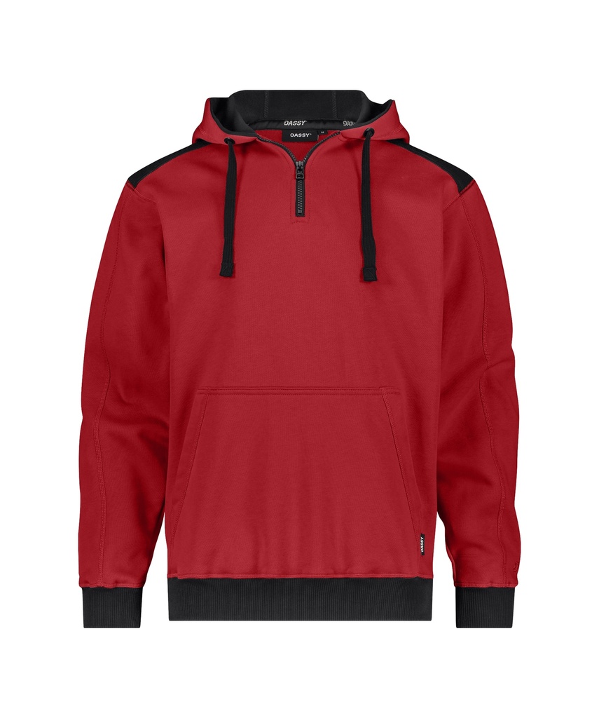 DASSY® Indy Next Sweater met kap rood/zwart