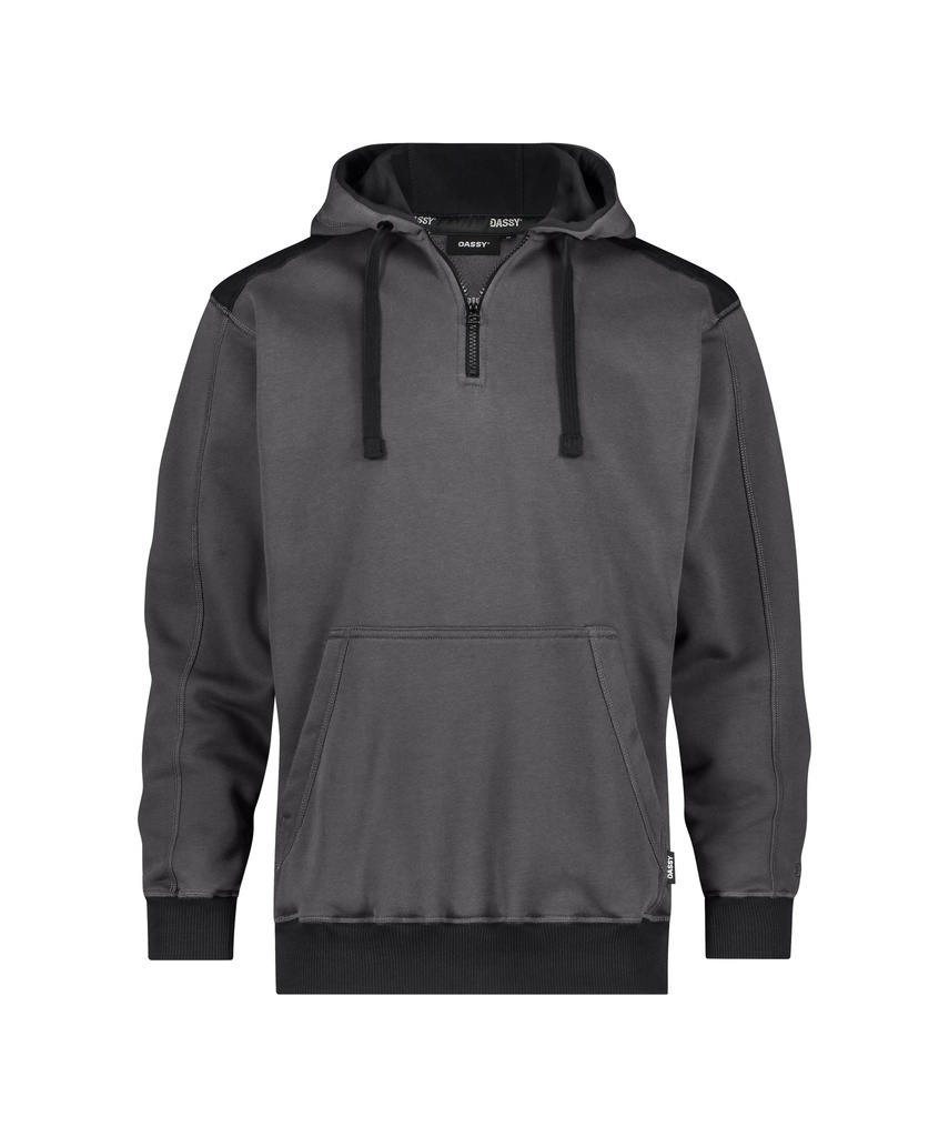 DASSY® Indy Next Sweater met kap zwart/antracietgrijs