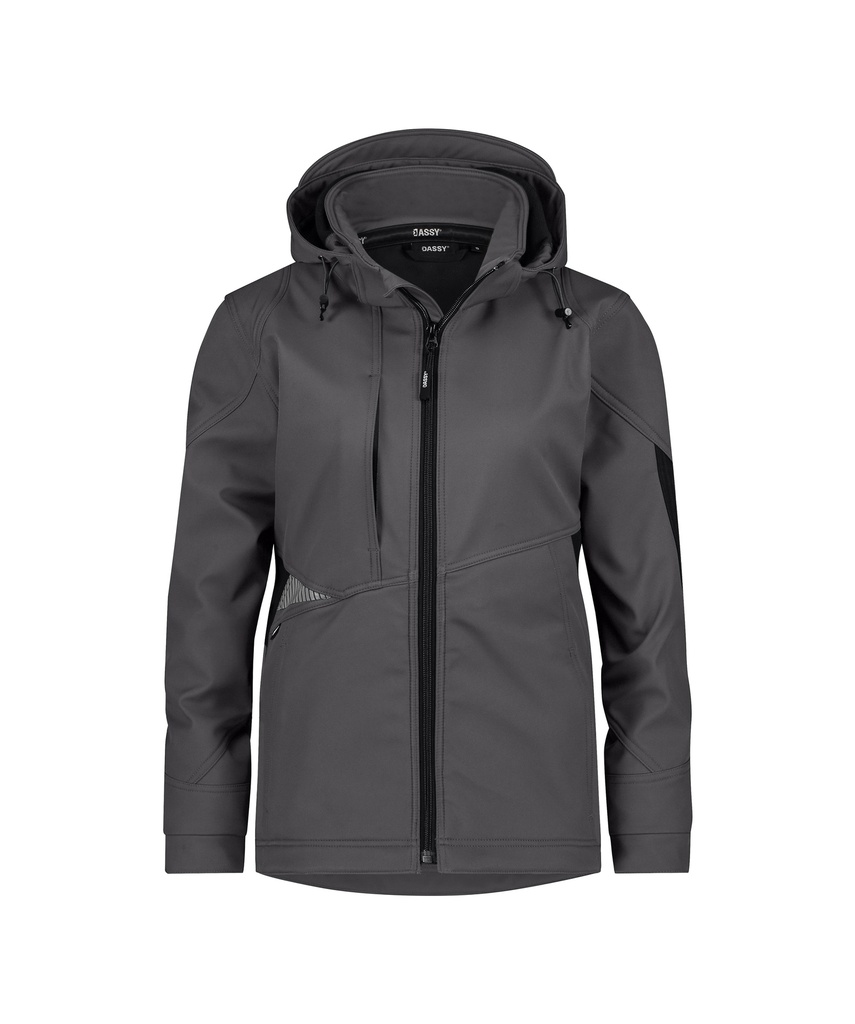 DASSY® Gravity Next Women Softshelljas voor dames antracietgrijs/zwart