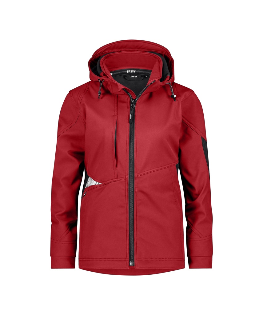 DASSY® Gravity Next Women Softshelljas voor dames rood/zwart