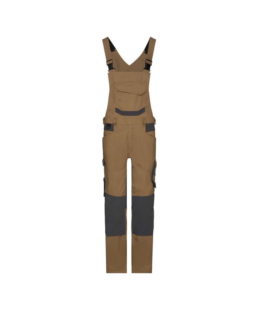 DASSY® Tronix Next Bretelbroek met stretch en kniezakken leembruin/antracietgrijs