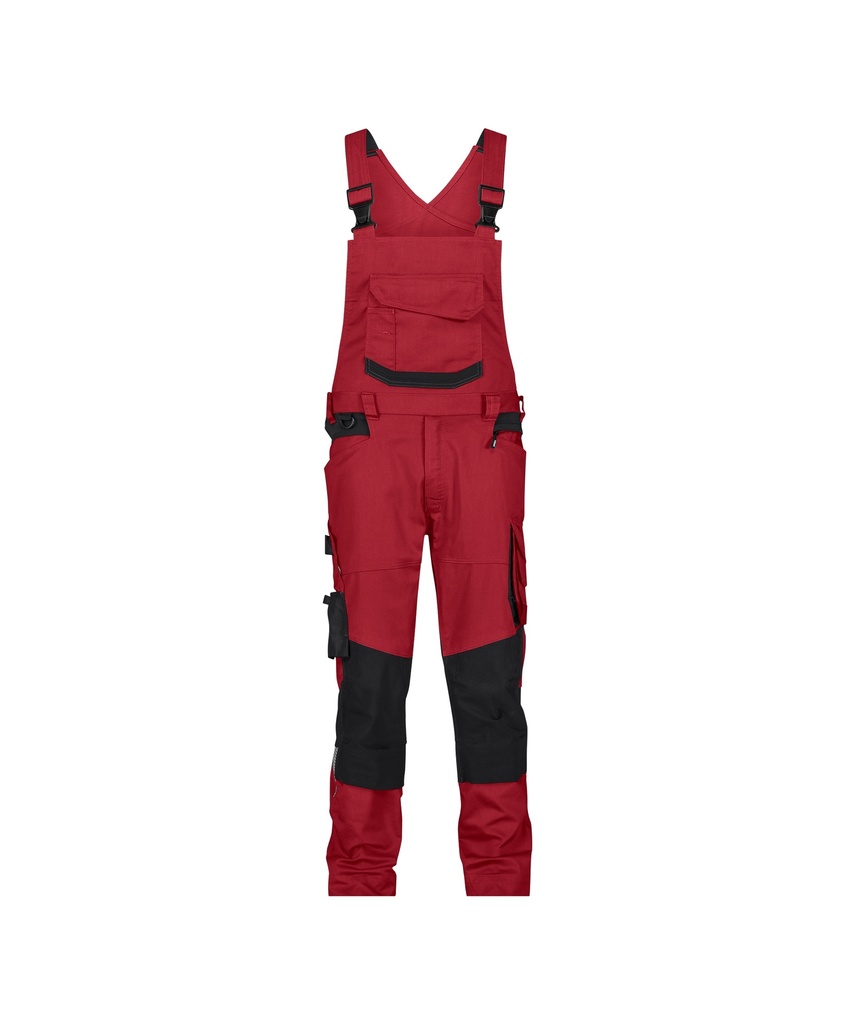 DASSY® Tronix Next Bretelbroek met stretch en kniezakken rood/zwart