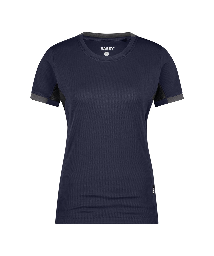 DASSY® Nexus Next Women T-shirt voor dames nachtblauw/antracietgrijs