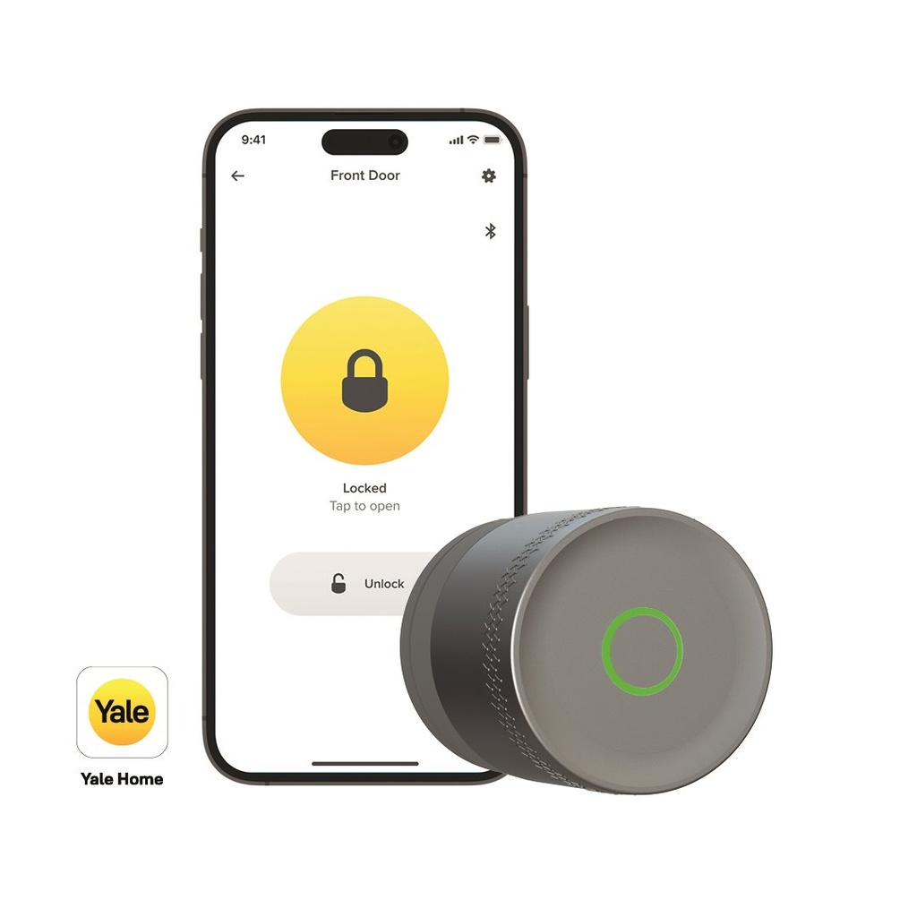 Yale Linus® L2 LITE Zilver, montage plaat (DIN cilinder), Doorsense, 3xCR123A batterijen, montage materialen
