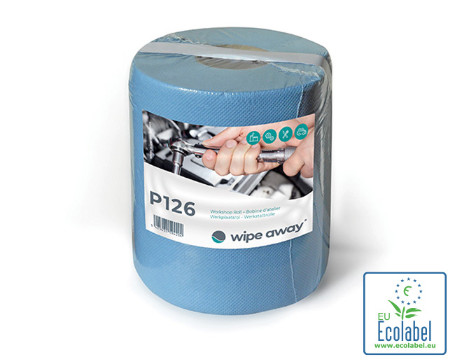 Wipe Away P126 - Werkplaatsrol midi - 2 laags verlijmd - 19,8 cm x 17,5 cm - 70 m