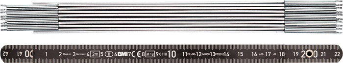 BMI Plooimeter lengte 2 m breedte 14 mm mm/mm EG II aluminium zwart