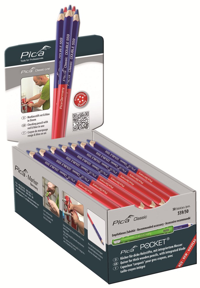 PICA 559-50 duo rood/blauw (doos = 50 stuks)