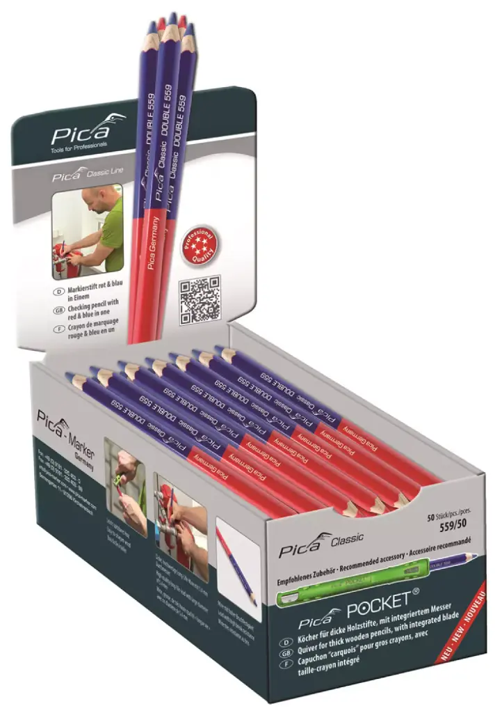 PICA 559-50 duo rood/blauw (doos = 50 stuks)