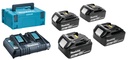 MAKITA Powerpack BL1850B-4 : 4x accu BL1850B + dubbele snellader DC18RD in een MAKPAC III koffer