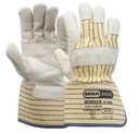 OXXA rundnerflederen handschoen met gele gestreepte kap 10cm mt.10
