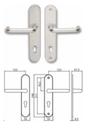 Veiligheidsgarnituur PZ: kruk + kruk 110mm - RVS look