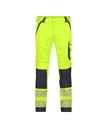 DASSY Aruba Stretch hoge zichtbaarheidsbroek met kniezakken fluogeel/marineblauw