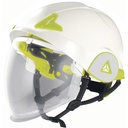 DELTAPLUS Onyx Helm wit met een uitklapbaar vizier