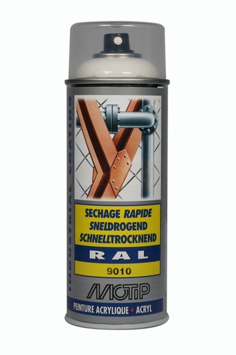 [MOT07040] MOTIP Industrielak spuitbus 400ml ral 9010 zuiver wit hoogglans