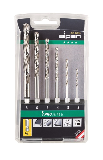 [00100806100] Alpen Set HSS Super Metaalboor ATM 6