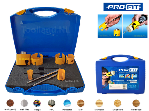 [PF 09082582D] PRO-FIT Gatzagenset multipurpose 6-dlg (25-35-46-56-68-82mm)