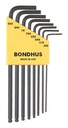 BONDHUS BLX8 Inbussleutelset kogelkop inch 8-dlg .050-5/32"
