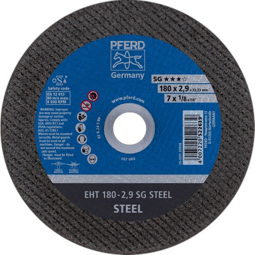 [PFE61326322] PFERD EHT Snijschijf 178-2,9 SG staal (25)