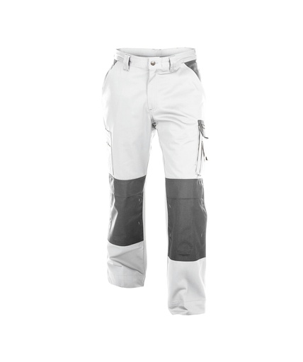 [2004262061B6141] DASSY Boston Tweekleurige werkbroek met kniezakken wit/cementgrijs