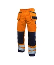 DASSY Glasgow Hoge zichtbaarheidsholsterzakkenkbroek met kniezakken fluo-oranje/marineblauw