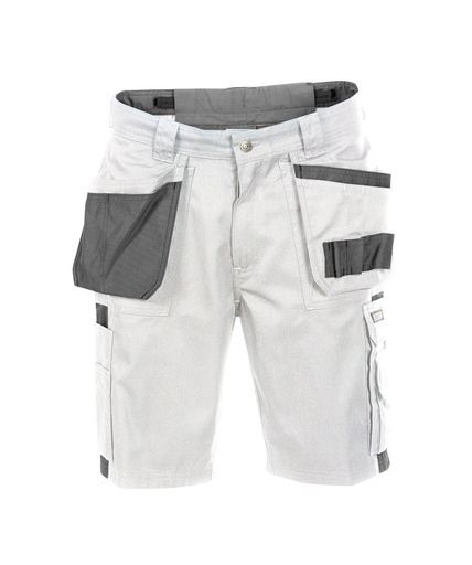 [2500122061B6141] DASSY Monza Tweekleurige holsterzakkenshort wit/cementgrijs