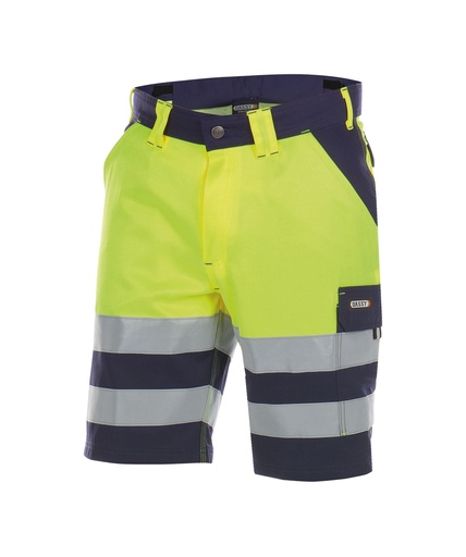 [2500302061B6892] DASSY Venna Hoge zichtbaarheidsshort marineblauw/fluogeel