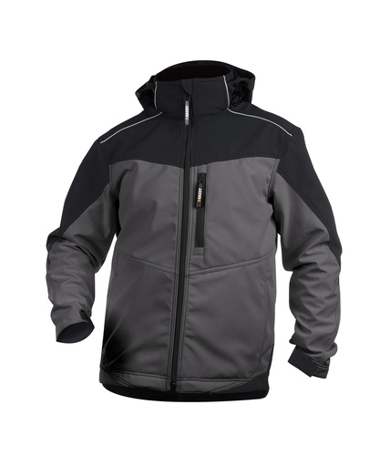 [3003364021B6471] DASSY Jakarta Tweekleurige softshell jas cementgrijs/zwart