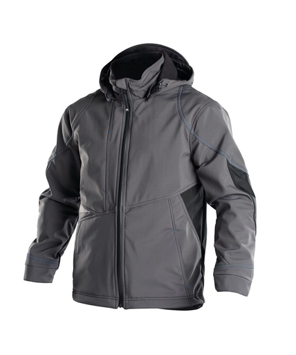 [3003964021B6479] DASSY Gravity Softshell jas antracietgrijs/zwart