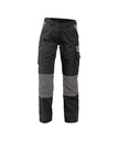 DASSY Boston Women Tweekleurige werkbroek met kniezakken voor dames zwart/cementgrijs