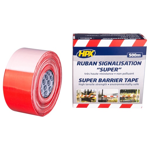 [BS80100] HPX Super Afzetlint - wit/rood 80mm x 500m
