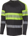 L.BRADOR 6111P T-shirt lange mouwen zwart Hi-Vis geel