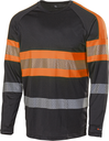 L.BRADOR 6111P T-shirt lange mouwen zwart Hi-Vis oranje